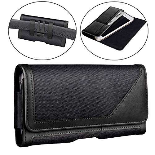 for Galaxy S23 5G Holster Case, BECPLT Nylon Galaxy S22 5G Belt Clip Pouch Holster Case Cell Phone Carrying Pouch for Samsung Galaxy S21 S20 S10 S9 S8 S7 Edge A10e Google Pixel 5 4a 4 3 (Black) 1