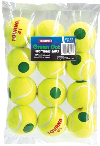 Tourna Green Dot Tennis Balls (12-Pack)