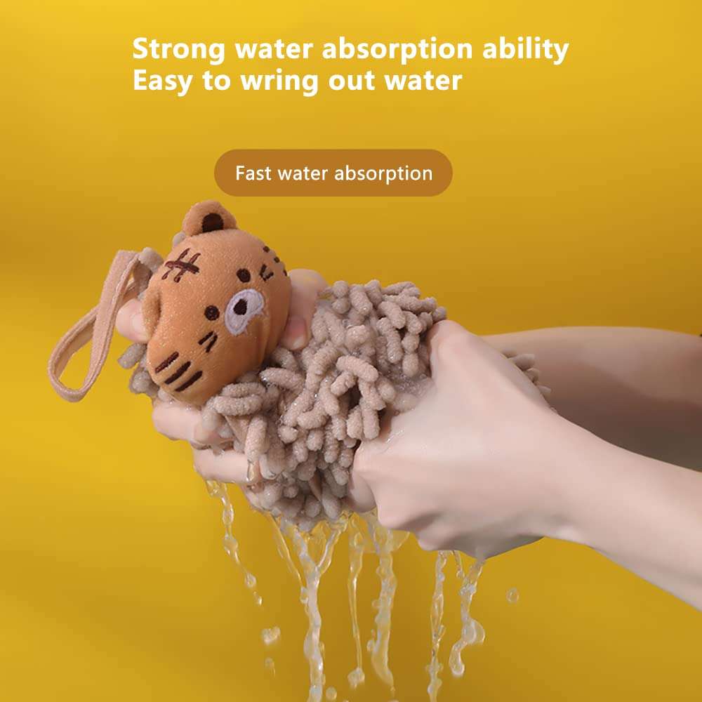 VPTMRP 2 Pack Cute Hand Towels Thickened and Enlarged Soft Plush Chenille Towels Quick Dry for Bathroom Kitchen Hotel 5