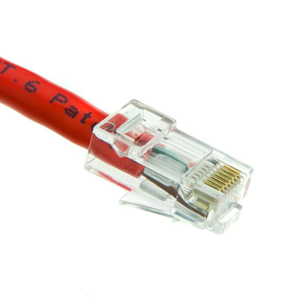 Cable Central LLC Red Cat6 Ethernet Cable 10 Feet (100 Pack) Bootless - Cat6 Patch Cable, High Speed Internet Patch Cord Cat6 with RJ45 Connector - Computer Network Cable, Internet Cable 5