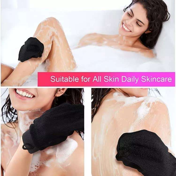 Jay Gopal Fashion Gloves for Dead Skin Removal, bathing sponge body scrubber, Visibly Lift Away Dead Skin, Great for Tan Removal Exfoliating Gloves For Body (2) 4