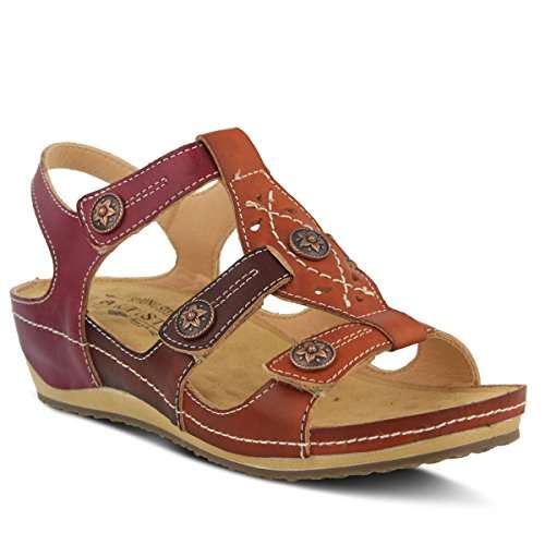 L'Artiste by Spring Step Womens Melissa Leather Open Toe Casual, Camel, Size 7.5 1