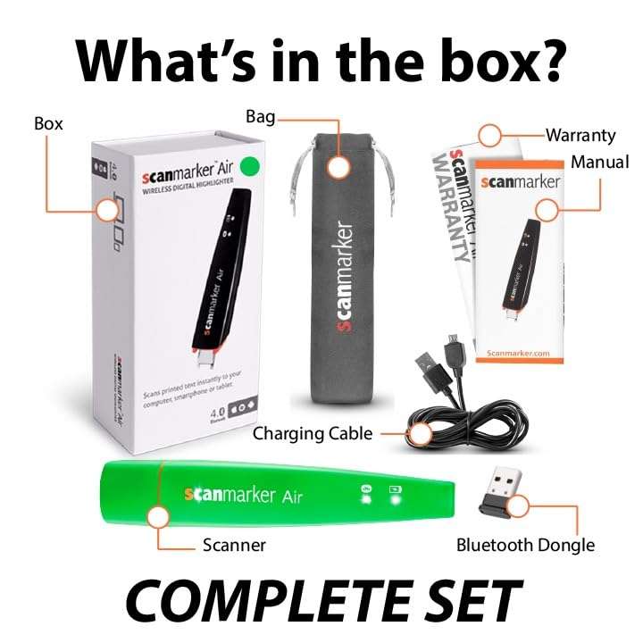 Scanmarker Air Pen Scanner & Translator Pen | Electronic Translation Pen & Smart Reading Pen for Dyslexia, Students & Professionals - Compatible with Mac, Windows, iOS & Android - Green 3