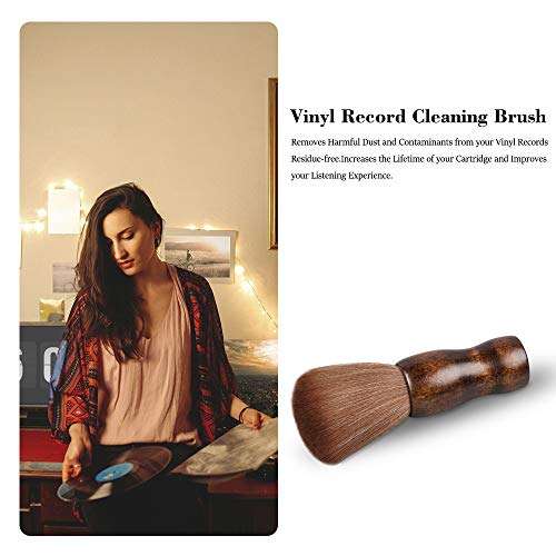 Carbon Vinyl Cleaning Brush, Soft Anti-Static Brush for Disc Cd LP Scratch Repair Dust Remover, Vinyl Record Cleaner Kits, Turntable Accessories 3