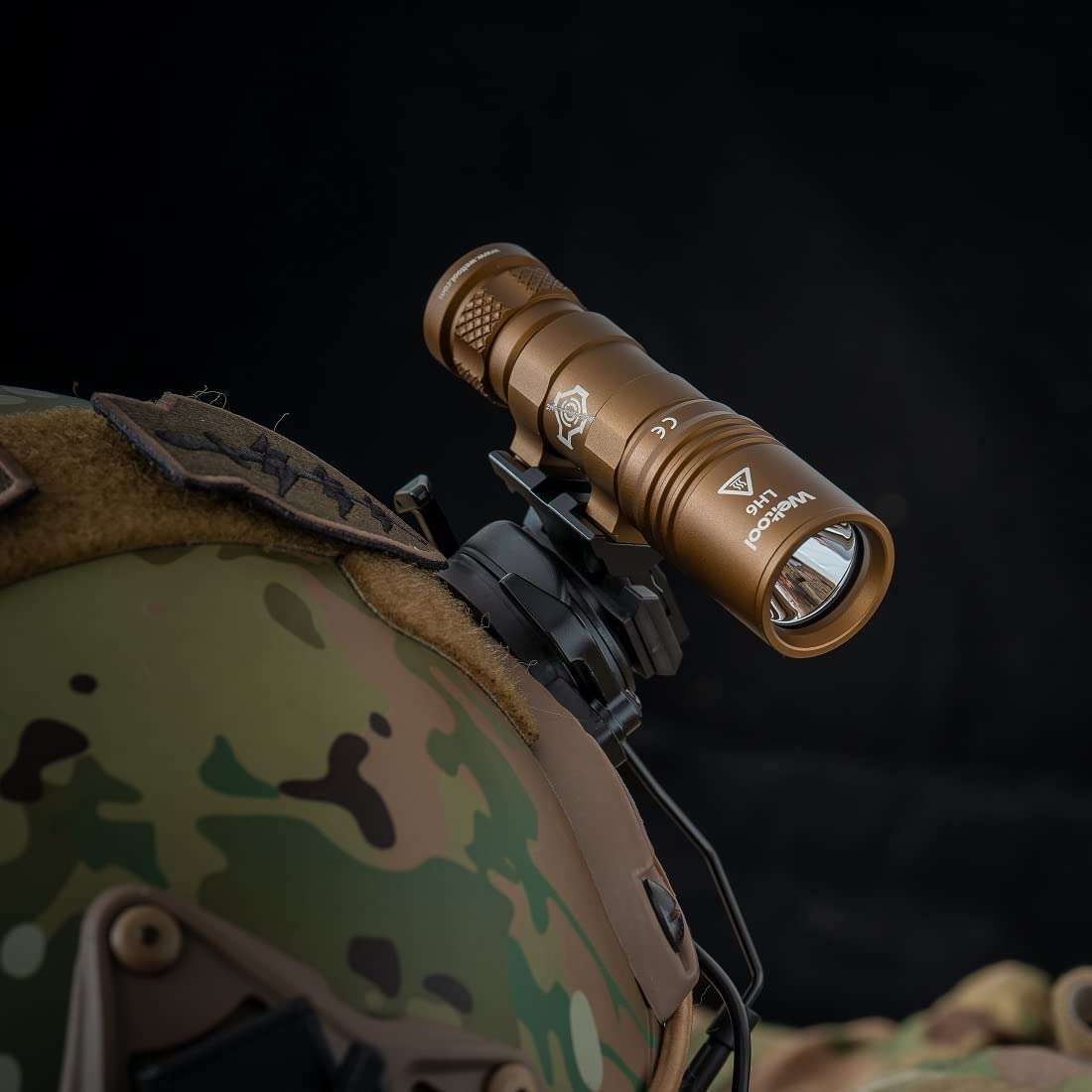 Weltool W35IRH Tactical Helmet Light and PM4 Offset Picatinny Rail Light Mount 3