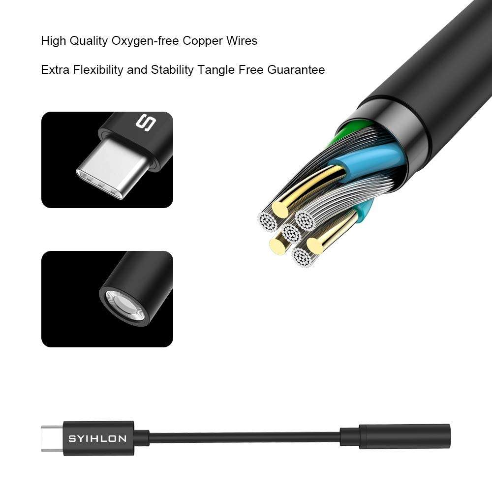 USB C Headphone Adapter, USB C to 3.5 mm Headphone Jack Adapter Compatible with Pixel 4 3 2 XL/Samsung Galaxy Note 10/S20/iPad Pro/One Plus 6T/7/7T/8/8pro and More [2 Pack] 6