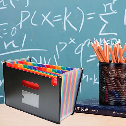 Multicolored Files Folder Organizer (24 Pockets) Accordion A4 Expandable File Organizer, High Capacity with Cloth Edge Wrap and File Guides Wallets Stand Bag for Office/Business/Study (Filefolder24) 6