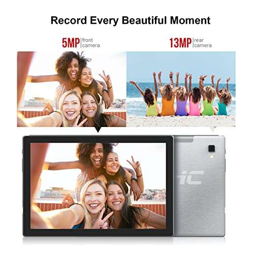 HHC Tablets 10 Inch Android Tablet, 1080p Full HD Touchscreen, Octa-Core Processor, 2GB RAM 32GB WiFi Smart Tablet, 13MP Camera，6000mAh Long Battery Life Tablet, Latest Model 2023, Grey 2