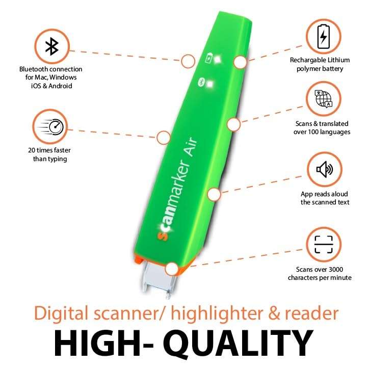 Scanmarker Air Pen Scanner & Translator Pen | Electronic Translation Pen & Smart Reading Pen for Dyslexia, Students & Professionals - Compatible with Mac, Windows, iOS & Android - Green 6