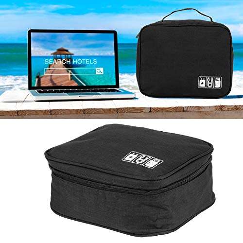Diydeg Cable Storage Bag, Electronic Organizer, Multifunction Chargers Organizer USB Cable for Ear Phones(Black) 2