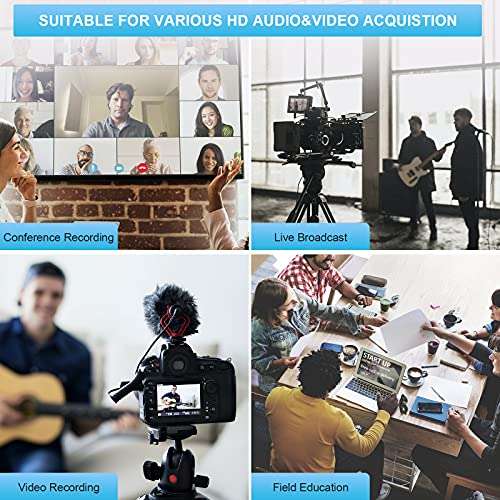 USB Capture HDMI Video Card, Broadcast Live Stream and Record, HDMI to USB Dongle Full HD 1080P Live Streaming Video Game Grabber Converter 5