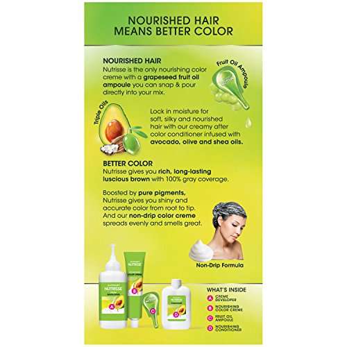 Garnier Nutrisse Nourishing Hair Color Creme, 61 Light Ash Brown (Mochaccino) (Packaging May Vary) 3