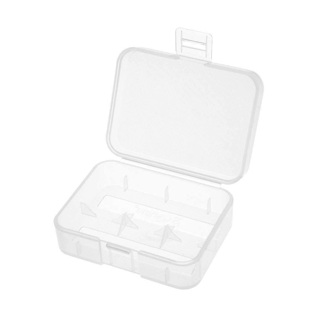 uxcell 10Pcs Battery Storage Case Holder Transparent For 2 x 18500V Batteries Capacity 3