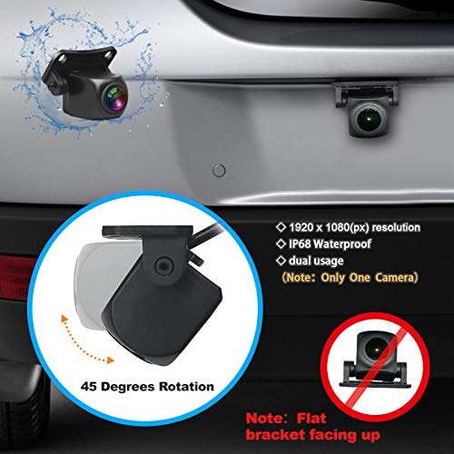 1080P Backup Camera and 7 inch Monitor kit for Truck/car/Pickup/rv/Trailer/SUV HD Rear or Front Automobile Camera 3