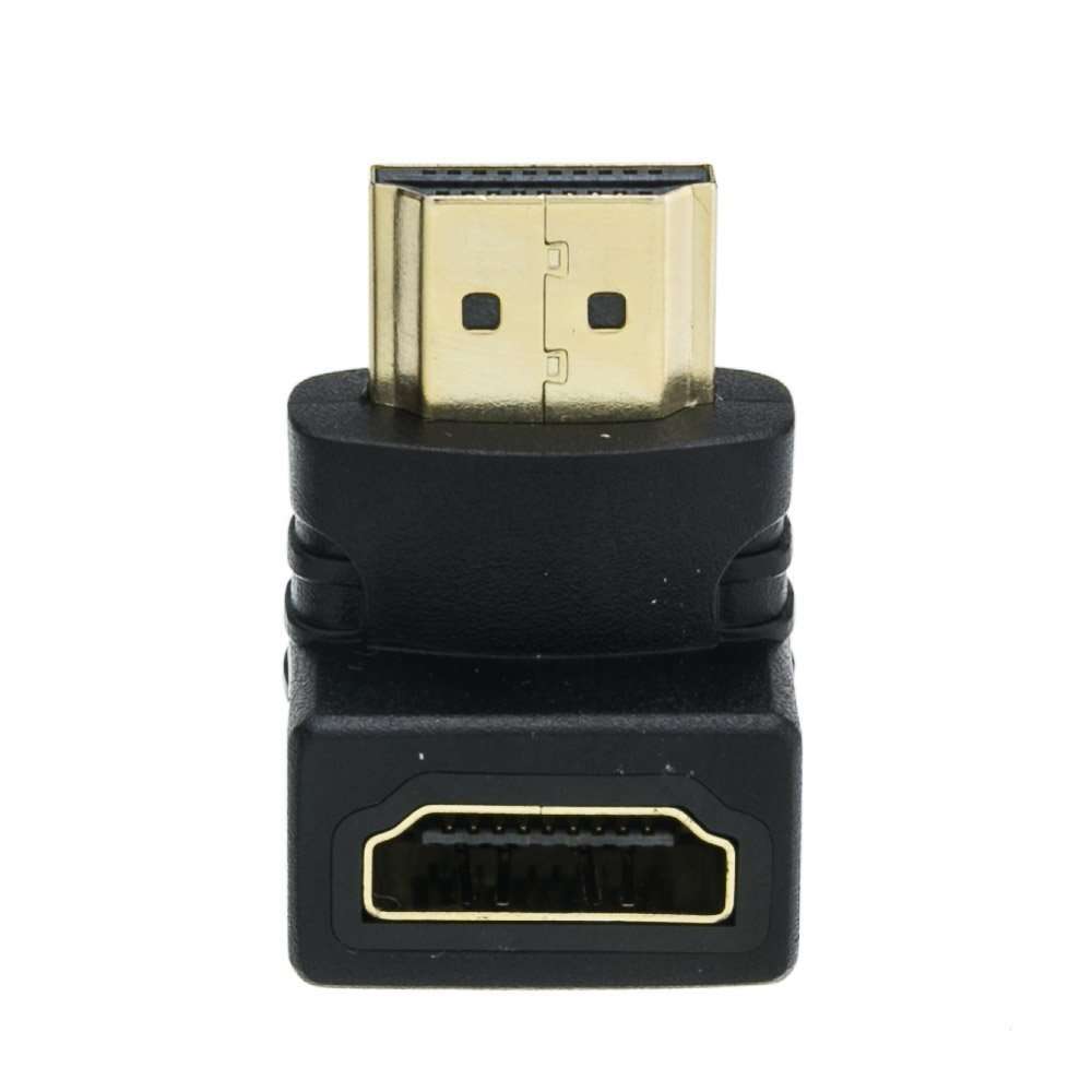 SKYUNION L-Type HDMI Extension 90 Degree HDMI Adapter 4K Male to Female HDMI Connector Extender Right Angle (Black) (Pack of-01) 3