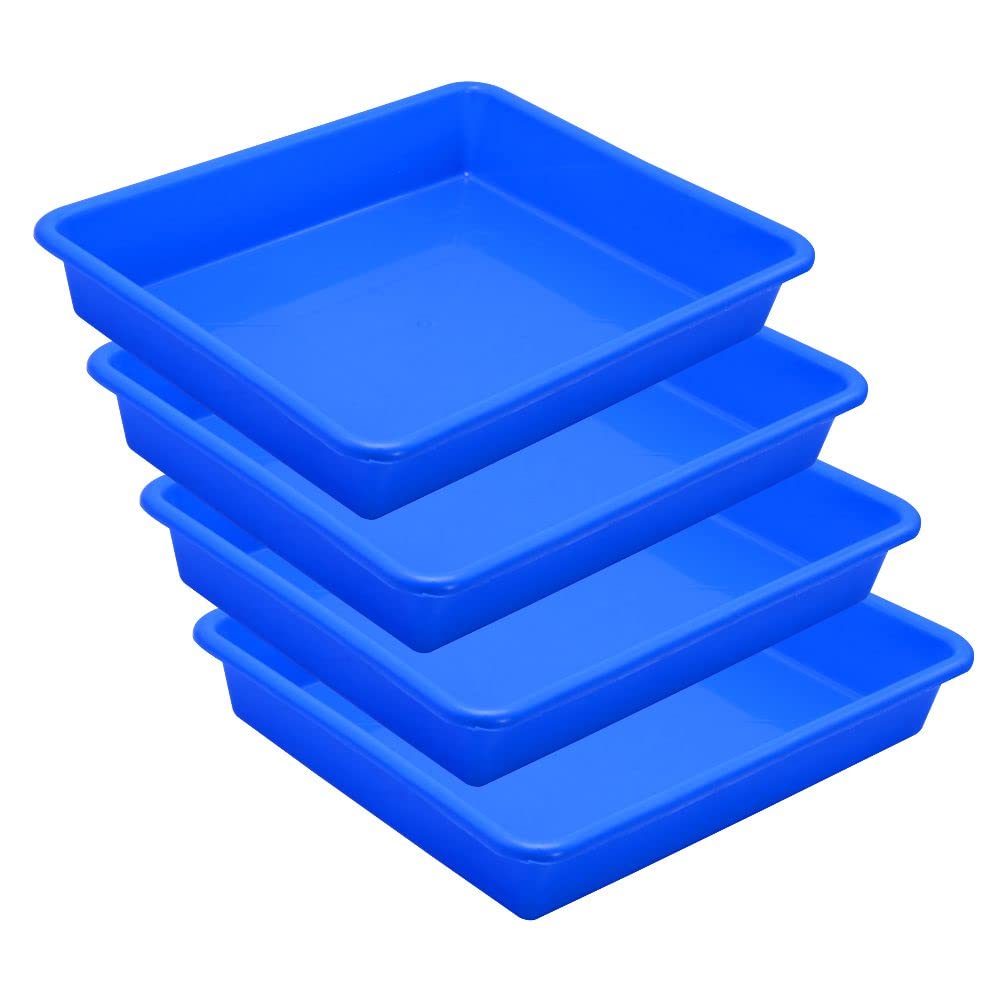 Wonder Plastic Exel Small Tray for Home/Office/Kitchen, Set of 4 pc Tray 2 LTR, Blue Color