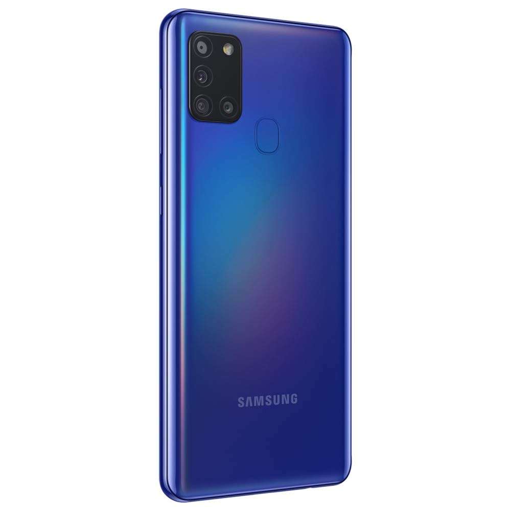 SAMSUNG Galaxy A21s (128GB, 4GB) 6.4" Infinity-U Display, Triple Camera, Dual SIM GSM Unlocked Global 4G LTE (T-Mobile, AT&T, NOT Metro, Latin) International Model A217M/DS (64GB SD Bundle, Blue) 4