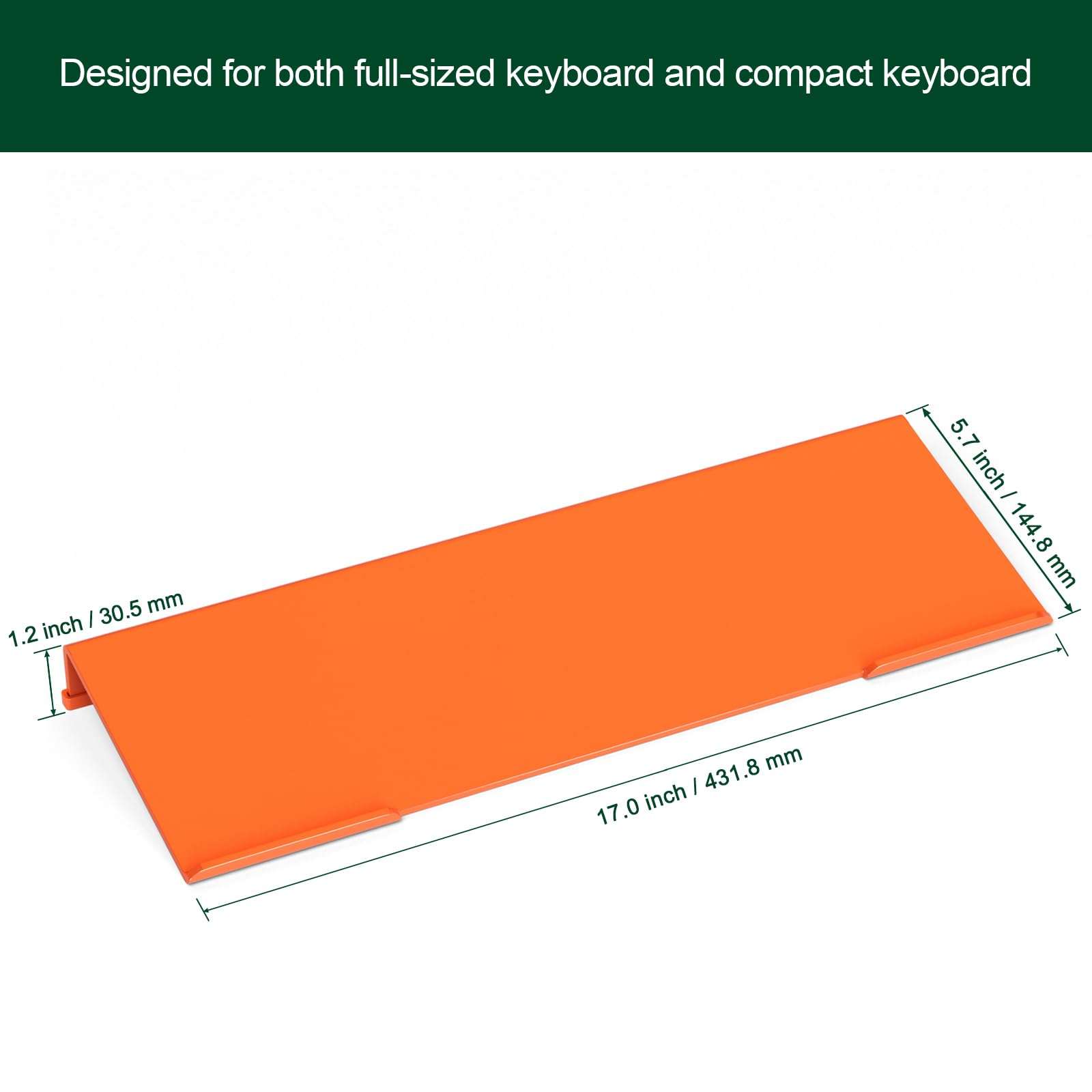 BOSSCASA Computer Keyboard Stand Holder - Ergonomic Acrylic Keyboard Stand for Desktop Comfortable Keyboard Tray Riser with Silicone Anti-Slip Strip for Home School Office Desk Accessory, Orange 3