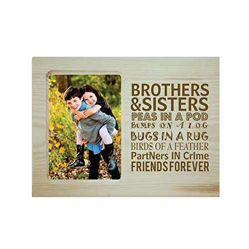 TheYaYaCafe Birthday Gifts for Brother Sister, Sibling Brother Sister Forever Friend Engraved Wooden Photo Frame for Table 1