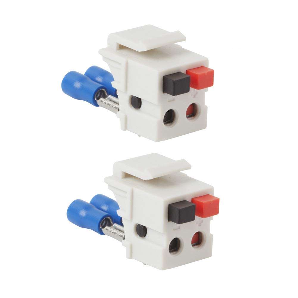 TENINYU Dual Speaker Module Keystone White,Installation Equipment/Wall Jacks/Inserts (2 Pack) 1