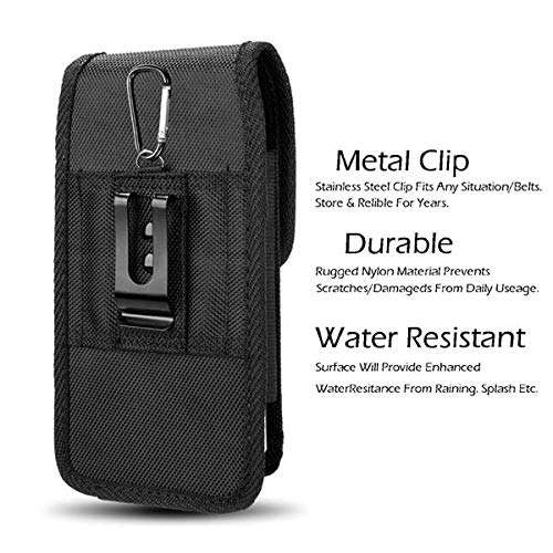 AIScell Tactical Pouch for Galaxy A16, A35,A25,A15, Z Fold6,Fold5,Fold7,A54 5G, S24 Ultra, S24+,S23 Ultra, S23+,Rugged Nylon Case Metal Belt Clip Holster(Fits Slim Cover on) 3