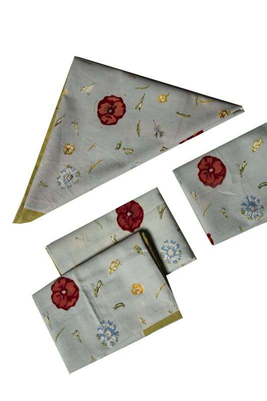 CONTRAST LIVING Gobei Hand Block Printed Kitchen Towel/Dish Towel/Hand Towel Multi Color Set of 4 Pcs 3