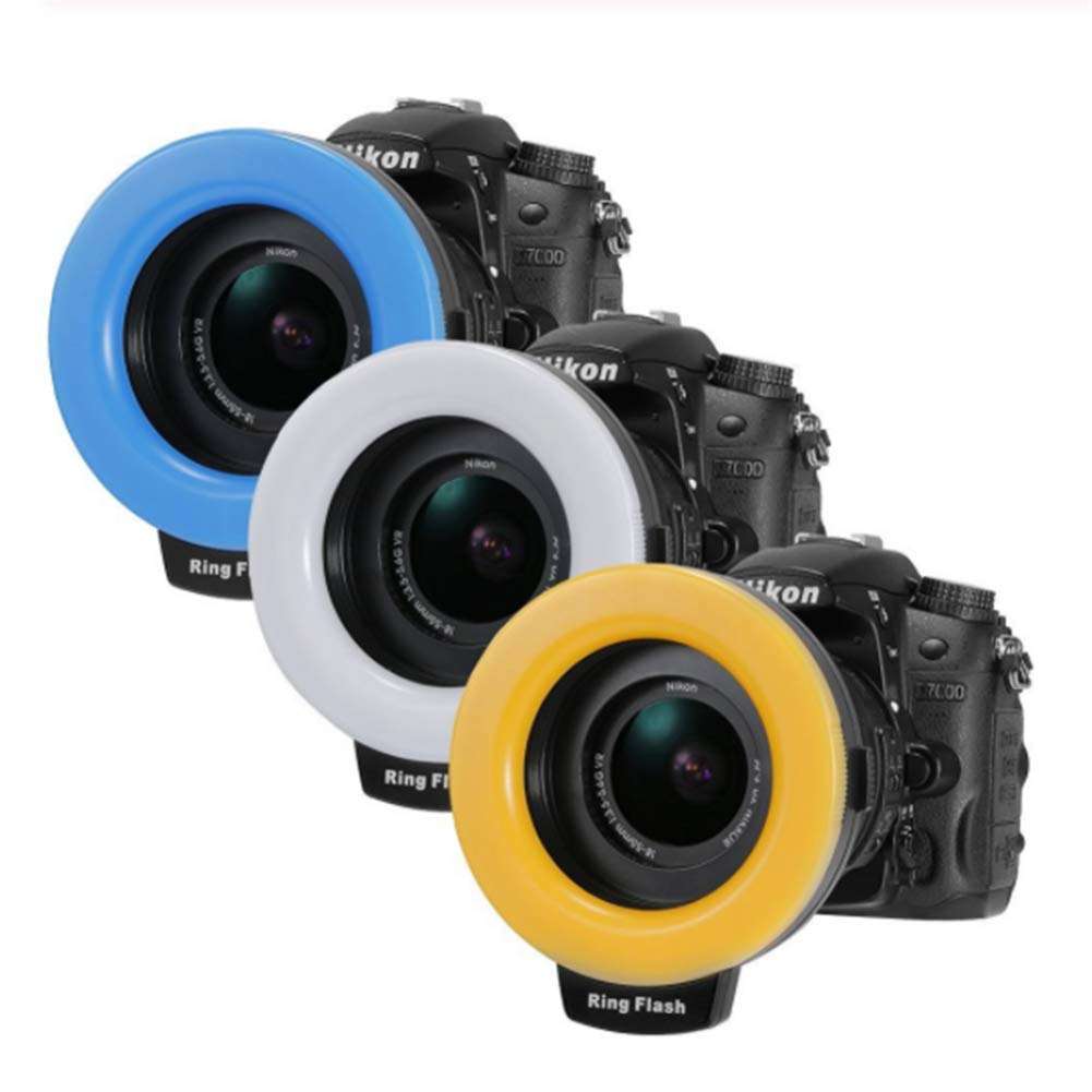 N / A Lighting Tools Flash Multiple Times, 48 Macro LED Ring Flash Kits, 7 Modes, 8 Adapter Rings, 4 diffusers, Adjustable Ring Light LCD Display, Energy Saving 5