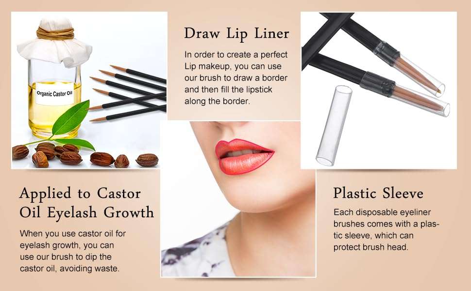 ayushicretiona 20 Pack Eyeliner Brush Applicator Cosmetic Eye Wands Makeup Tool 6