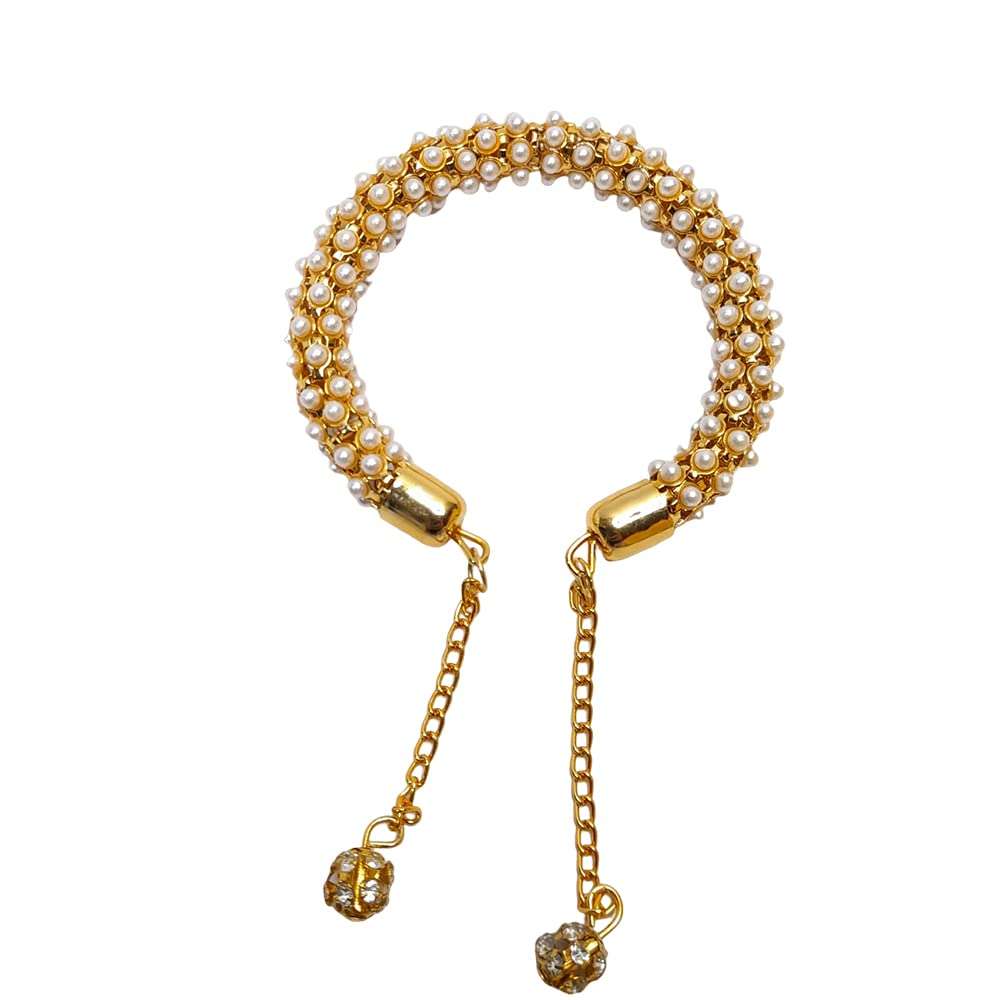 Alankar Store Moti Bracelet for Women and Girls (White) 1