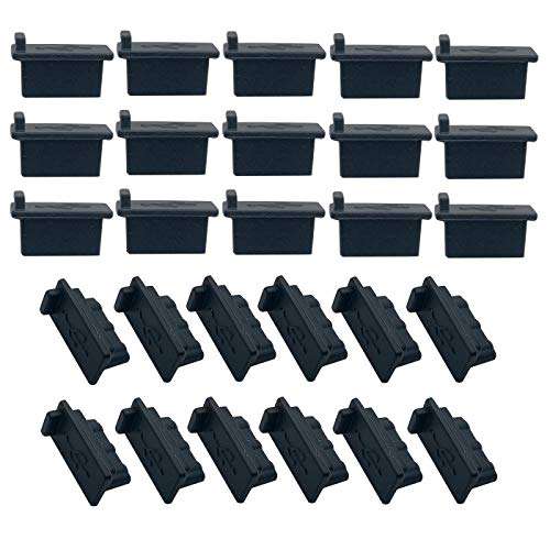 Luckkyme 50Pcs Ethernet Hub Port HDMI Anti Dust Cover Cap Protector Plug, Black 1