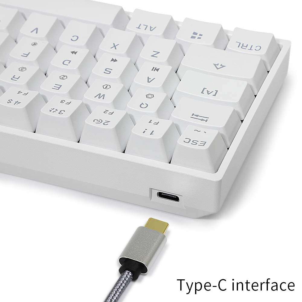 EPOMAKER SKYLOONG SK64 GK64 64 Keys Hot Swappable Mechanical Keyboard with RGB Backlit, ABS Keycaps, Arrow Keys, Programmable for Win/Mac/Gaming (Gateron Optical Brown, White) 6