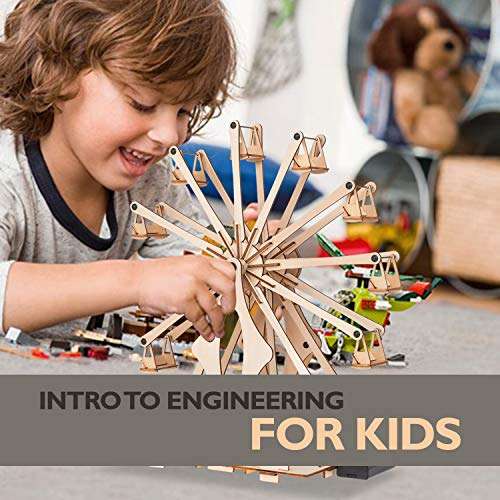 Wooden Ferris Wheel - DIY 3D Puzzle & Educational Creative Crafts Kit - STEM Projects for Kids Ages 8-12-16, Boys & Girls - Construction Toys Set - Model Building Kit for Christmas & Birthday Gifts 4