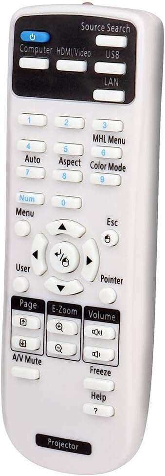 ESolid Replacement Projector Remote Control for Epson 1648806 EX3200 EX3240 EX5240 EX5250 EX7240 EX9200 VS240 VS340 VS345 PowerLite 1224 1264 1284 Home Cinema 1040 640 740HD S31 U32 W04 W32 Controller 6