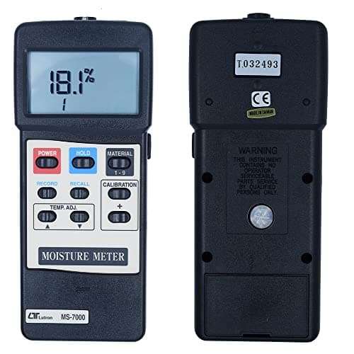 Electronic Moisture Meter for Rubber Industries Construction Materials Fabric and Textiles Wood Chips Inorganic Powders Food Products Alongwith Factory Calibration Certificate Model: Lutron MS-7000 3