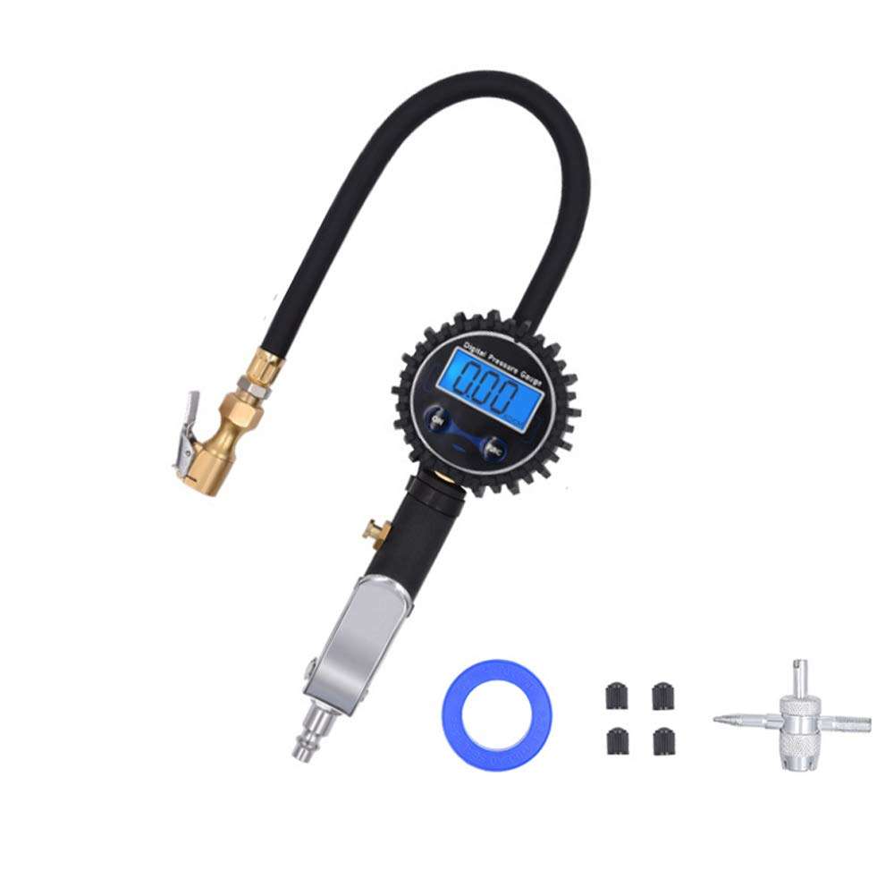 250 PSI Copper Digital Tire Inflator with Gauge Heavy Duty Rubber Hose Chuck for Air Compressor Accessories in High Resolution