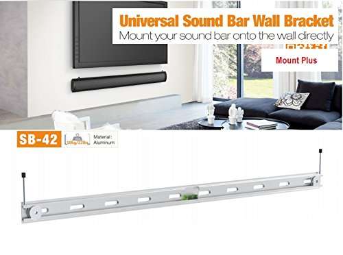 Mount Plus MP-SB-42 Aluminum Universal Sound Bar Bracket Mount for Mounting Sound Bar Above or Under TV Fits Most of Sound Bars up to 33 LBS 2