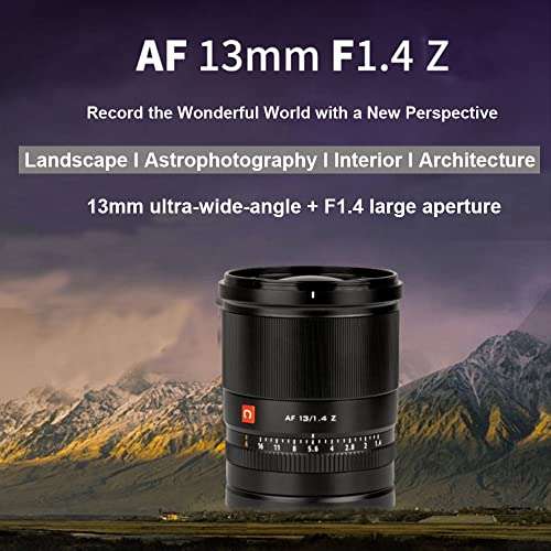 VILTROX 13mm f/1.4 F1.4 Auto Focus Lens for Nikon Z-Mount Camera,Wide Angle APS-C Camera Lens for Nikon Z50 Z30 Z6II Z7II Z5 Z6 Z7 Z9 ZFC 2