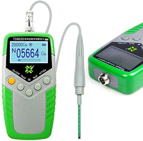 TD8620 Digital Gauss Meter Handheld Digital Tester Meter mT/Gs Magnetic Flux Met High Precision Gaussmeter Fluxmeter Surface Magnetic Field Tester with Probe 0-2400mT 1