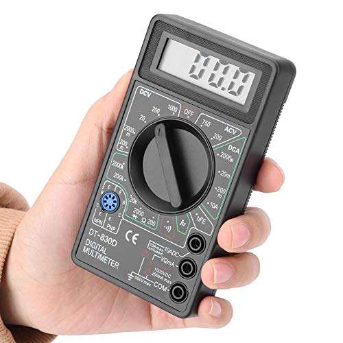 Oumefar Mini LCD Backlit Display Digital Multimeter Measures Resistance Voltmeter Ammeter Ohmmeter Testing Instrument with Ohm Volt Amp and Diode Voltage Tester Meter 6