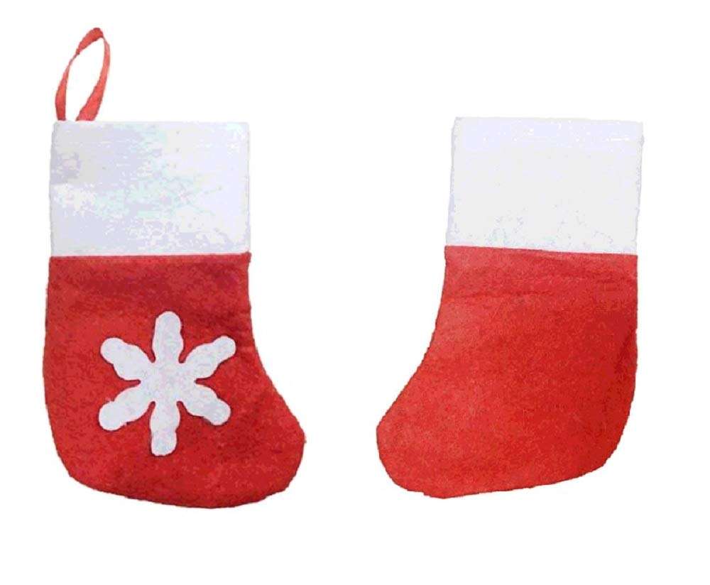 DMtse 12 Pcs Christmas Sock Cutlery Decorations Snowflake Tableware Holders Candy Pouch Bag Xmas Party for Home Restaurant Dining Room 2