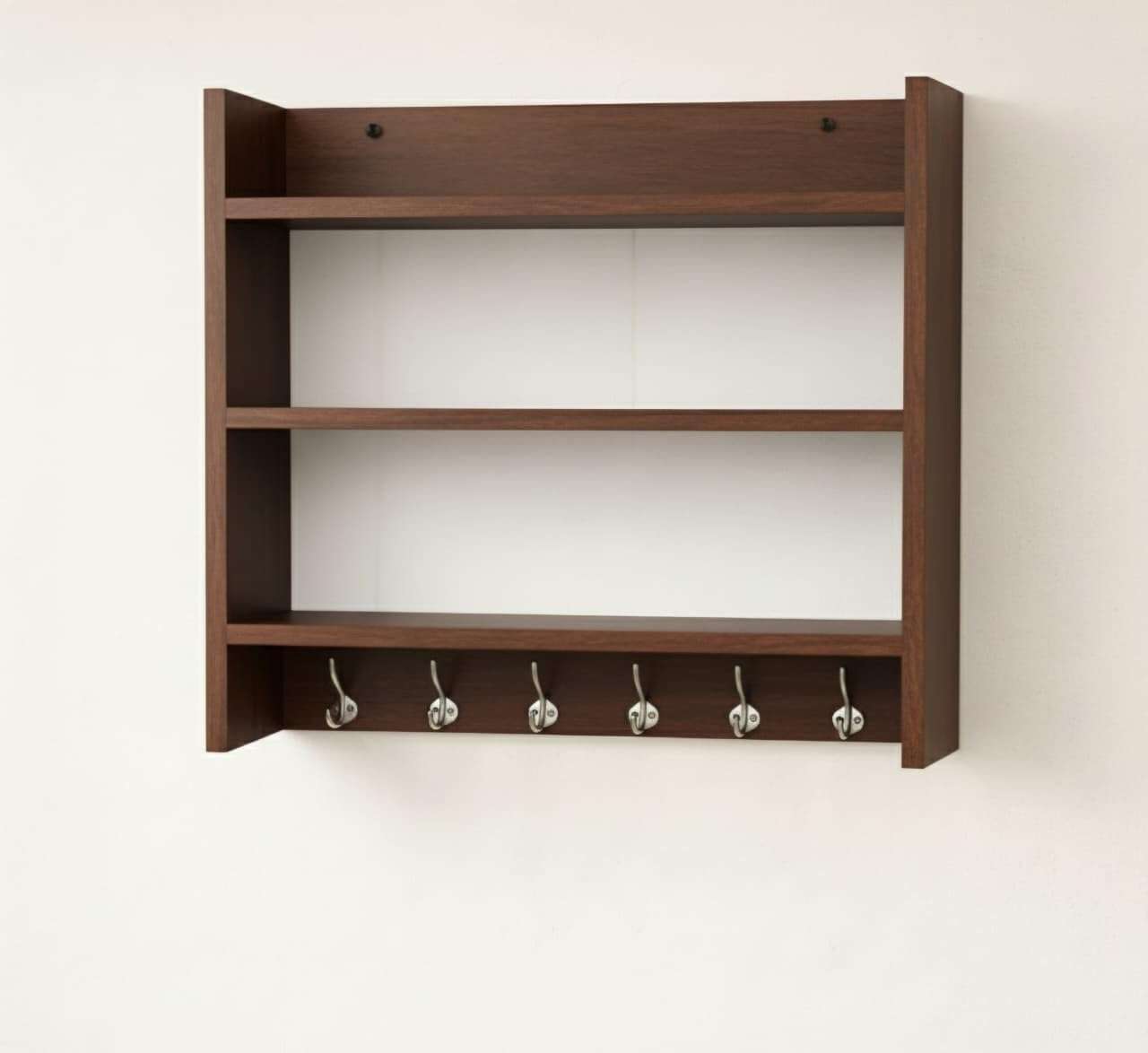 FireBees Wall Mounted Kitchen Organizer Rack Wooden with Hooks | Kitchen Shelf Storage Rack for Spices, Containers & Utensils | Wooden Kitchen Rack Wall Mounted | Kitchen Wall Storage Shelf 4