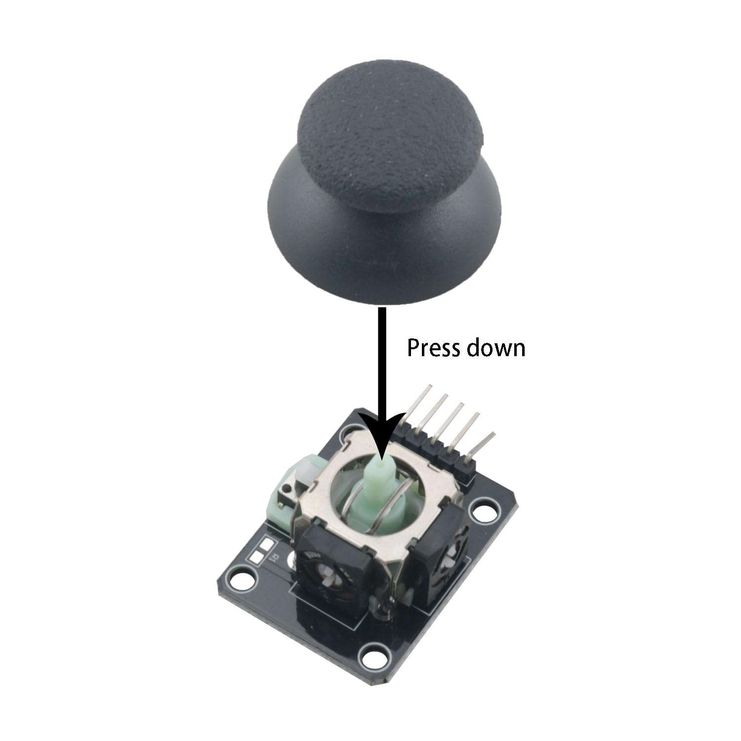 WELWIK 5PCS Black Dual Axis Joystick Module Game Controller Sensor Board Module Electronics Computer Accessories 4