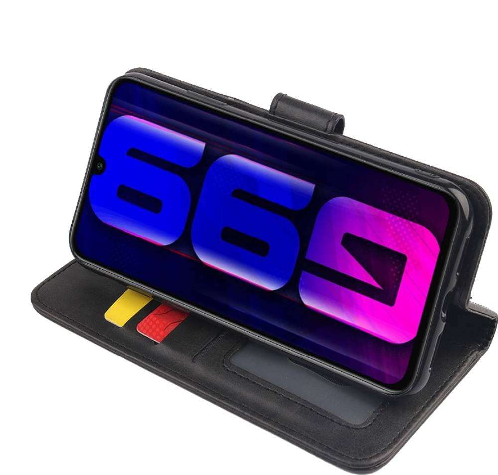 Frazil Vintage Leather Finish Flip Cover for Infinix Note 12 Pro, Infinix Note 12 Pro 4G | Inside Pockets & Inbuilt Stand | Wallet Style Back Case | Magnet Closure (Black) 4