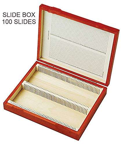 Labworld slide box 100 slides pack of 2 with index holder prepared microscope slides,side box plastic 3