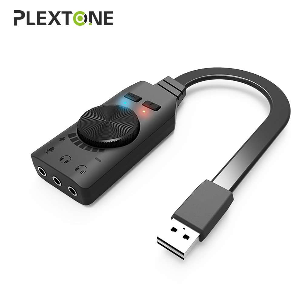 Virtual 7.1-Channel USB Sound Card Adapter KEKU External 2.0 Audio Stereo Sound Card Converter, 3.5mm Headset Headphone PC Laptop Desktop Windows Mac OS Linux, PS4, Plug & Play, (Black) 2