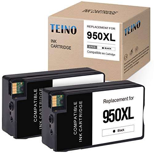 TEINO Compatible Ink Cartridge Replacement for HP 950XL 950 XL use with HP OfficeJet Pro 8630 8600 8620 8610 8625 8100 8615 276DW 251DW 271DW (Black, 2-Pack) 1