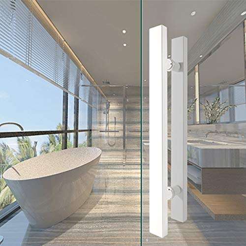 RTY-BY Barn Door Handle, White Stainless Steel Sliding Door Handles Pull Set - Two-Sided Handle Hardware for Barn Doors, Closet Doors, Garden Sheds (Size : 120cm=47.2 inch) 5