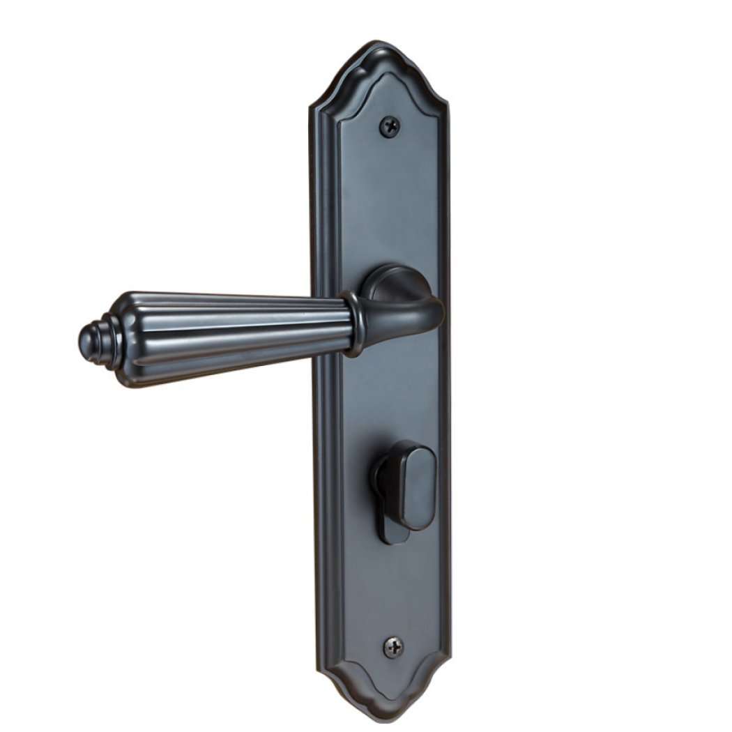 YFMMM Bedroom Durable Handle Latch Kit Indoor Swing Door Silent Mechanical Hardware Locks keyed deadbolt Lock Mechanism Hardware,Black 1
