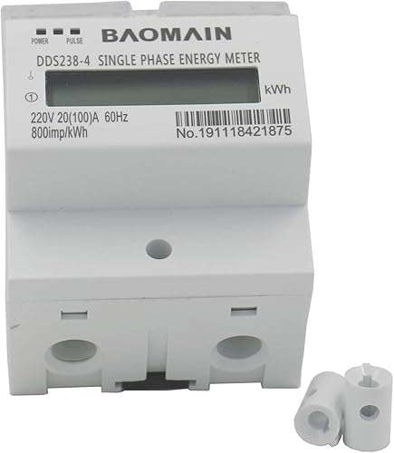 Baomain DDS238-4 20(100) Single Phase DIN-rail Type Kilowatt Hour kwh Meter 220V 60Hz 20(100) A 1pcs 2