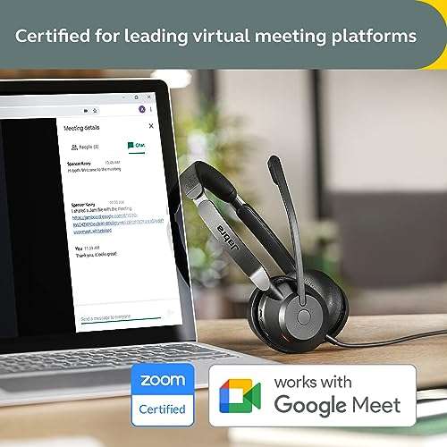 Jabra Evolve2 30 Se On Ear Wired Stereo Noise-Cancelling Headset-Features 2-Mic Call Technology & Usb-C Cable-Works With All Leading Unified Communications Platforms Such As Zoom & Google Meet-Black 4